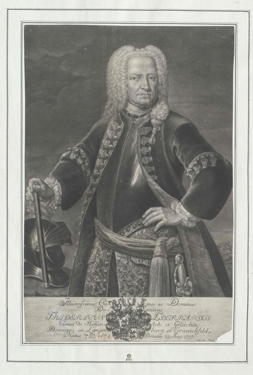 Frederik Eberhard greve Hohenlohe-Kirchberg af Artist Unknown