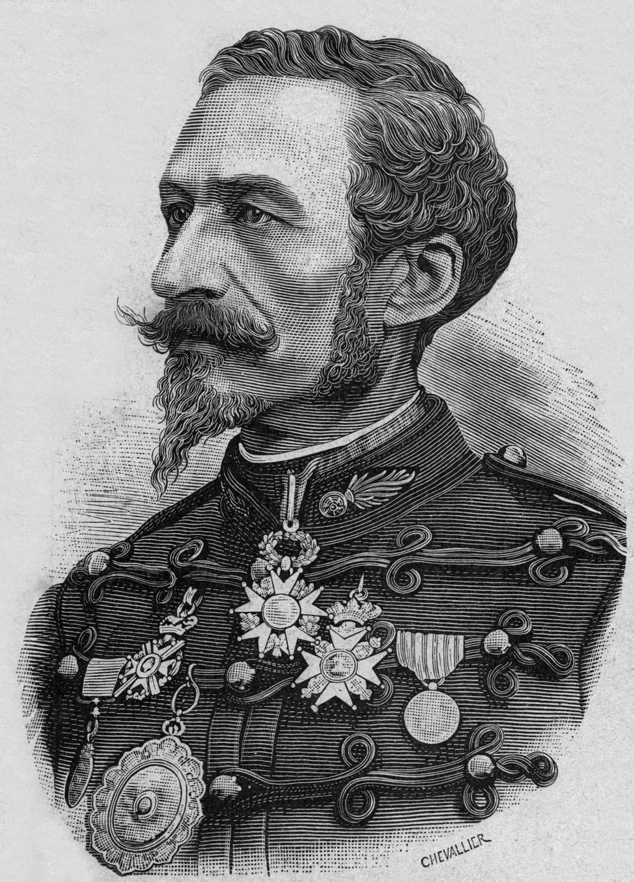 Den franske oberst Charles Ragon de Bange (1833-1914), opfinder af artilleri og gravering. af Artist Unknown