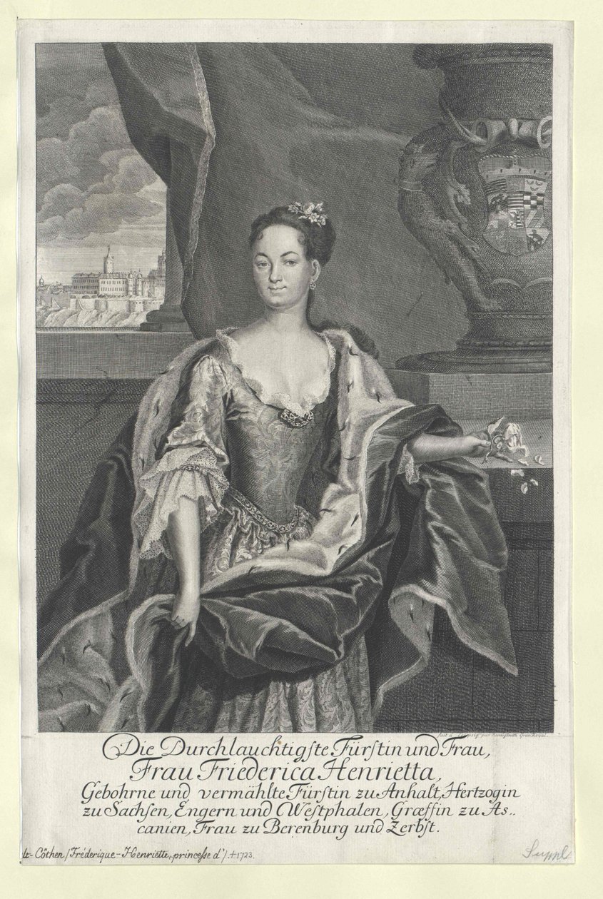Friederike Henriette prinsesse Anhalt-Bernburg af Artist Unknown