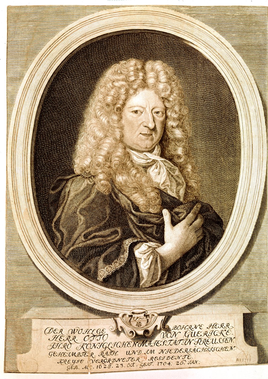 GUERICKE Otto, tysk videnskabsmand, opfinder, matematiker og fysiker (radering) af Artist Unknown