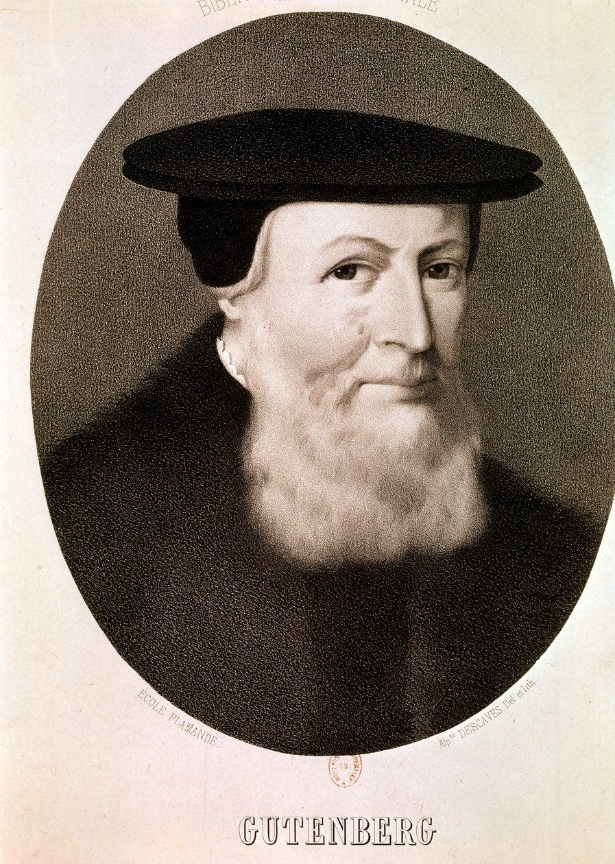 GUTENBERG Johannes: Portræt (radering) af Artist Unknown