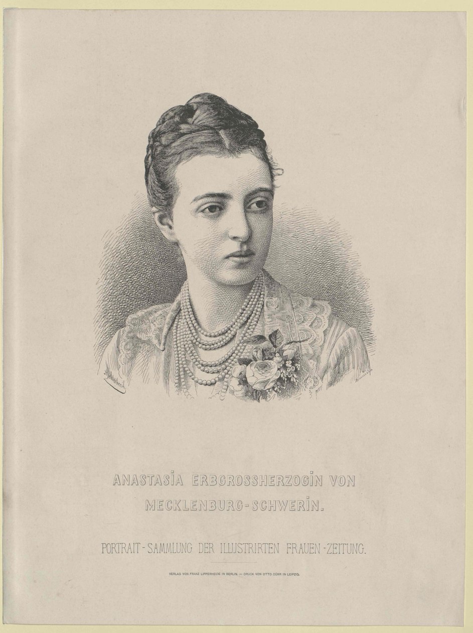 Storhertuginde af Rusland Anastasia Mikhailovna af Artist Unknown