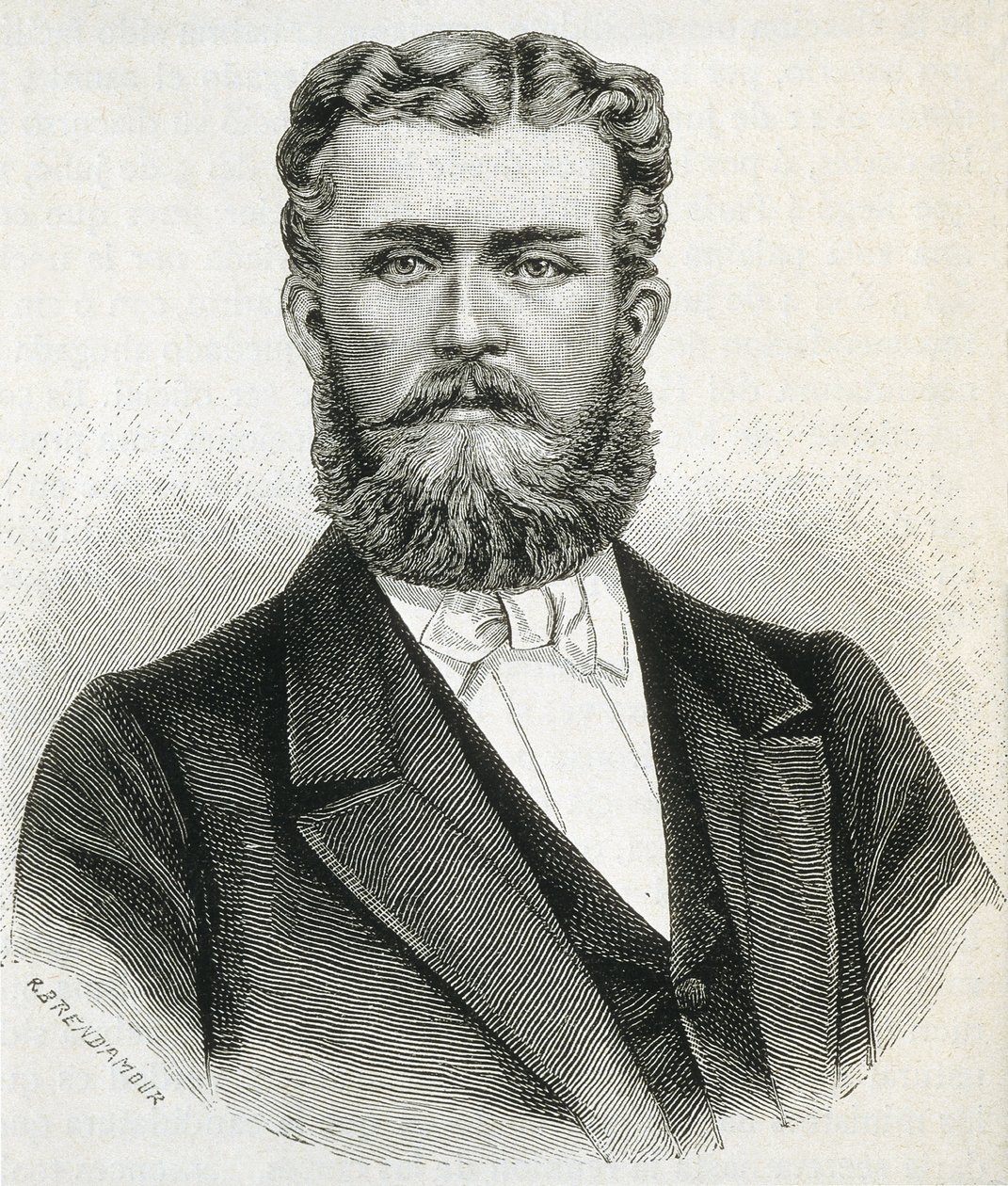 HOHENZOLLERN-SIGMARINGEN, Leopold (1835-1905). Bror til kong Carol I af Rumænien og far til den kommende kong Ferdinand af Rumænien. Gravering af Artist Unknown