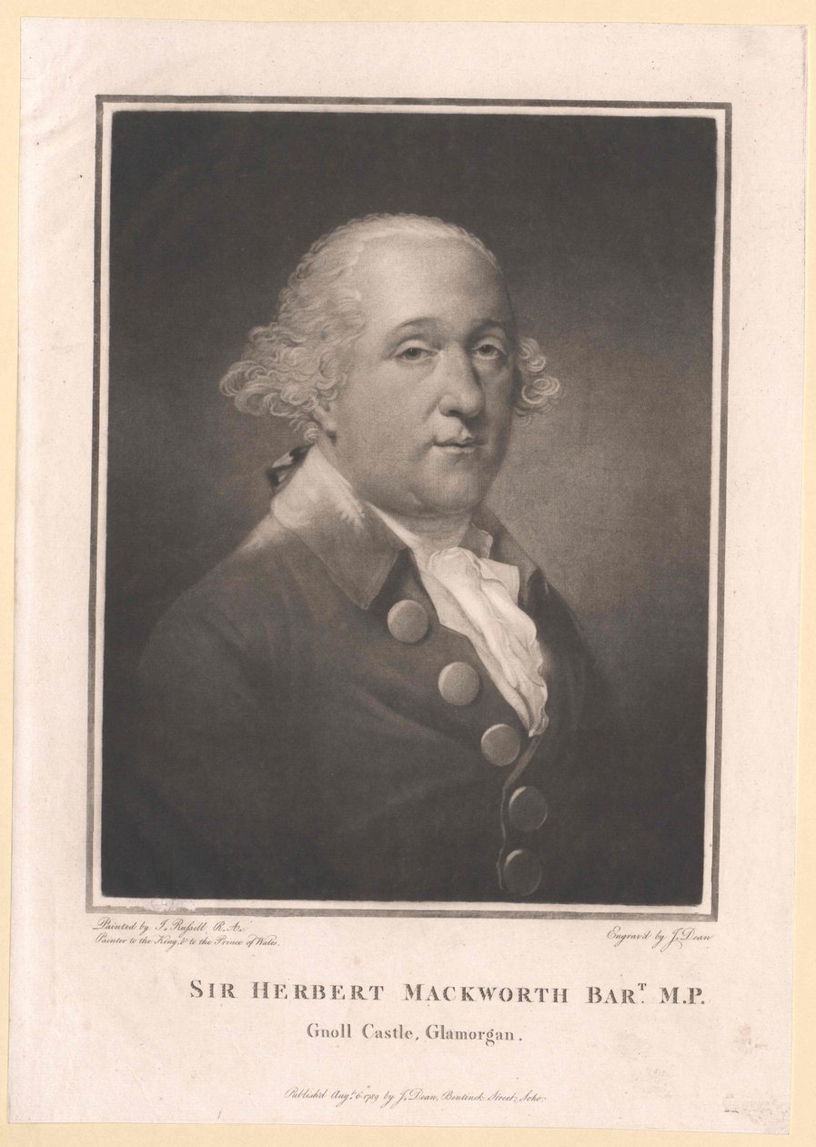 Herbert baronet Mackworth af Artist Unknown