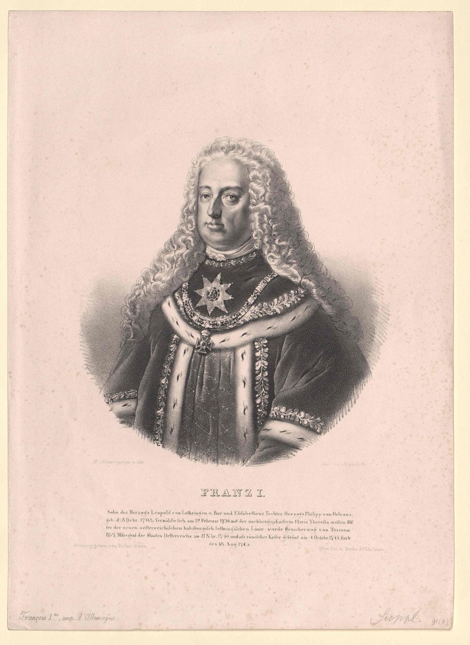 Den hellige romerske kejser Frans I af Artist Unknown