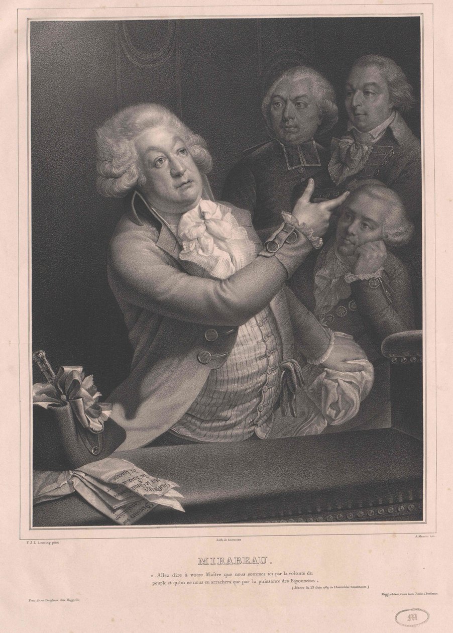 Honore Riquetti Comte de Mirabeau af Artist Unknown
