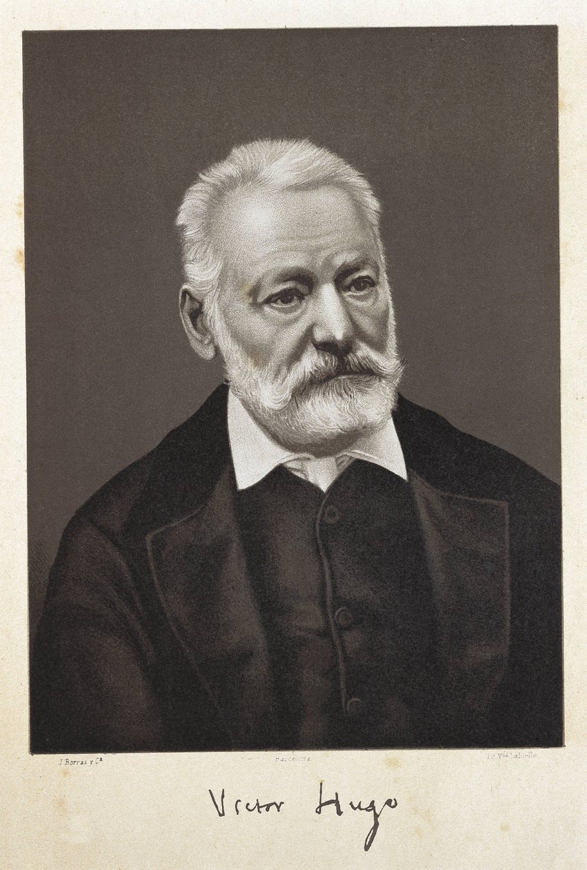 Hugo, Victor (1802-1885). Fransk romantisk forfatter. Litografi af Artist Unknown