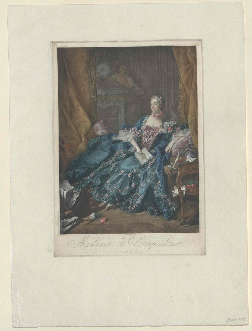Jeanne Antoinette Poisson Pompadour af Artist Unknown