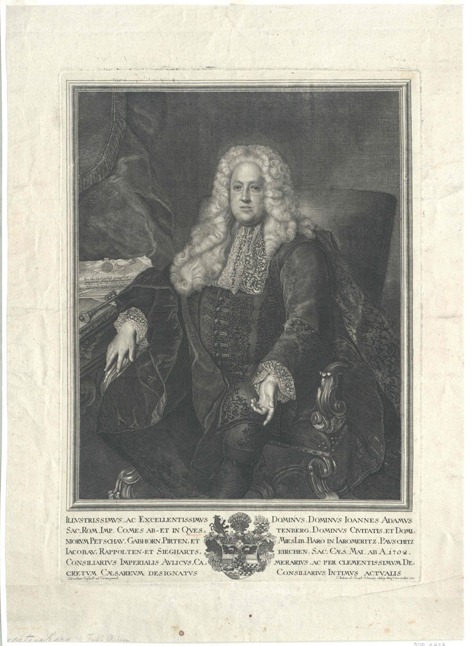 Johann Adam greve von Questenberg af Artist Unknown