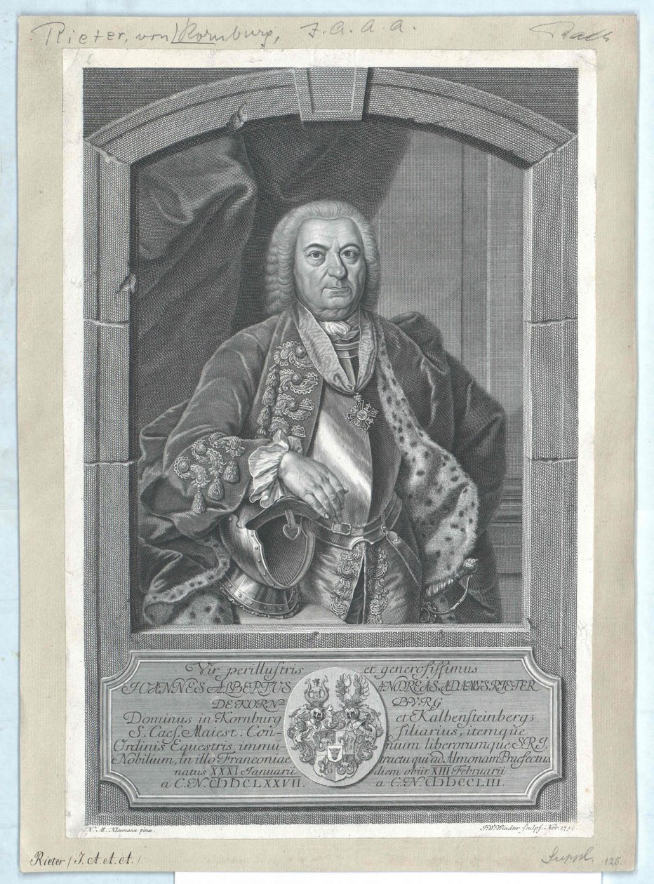 Johann Albrecht Andreas Adam Rieter von Kornburg og Kalbensteinberg af Artist Unknown