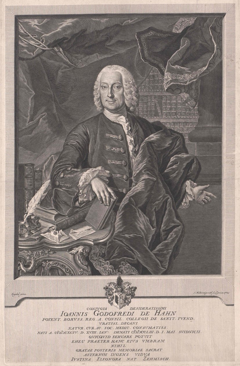 Johann Gottfried von Hahn af Artist Unknown
