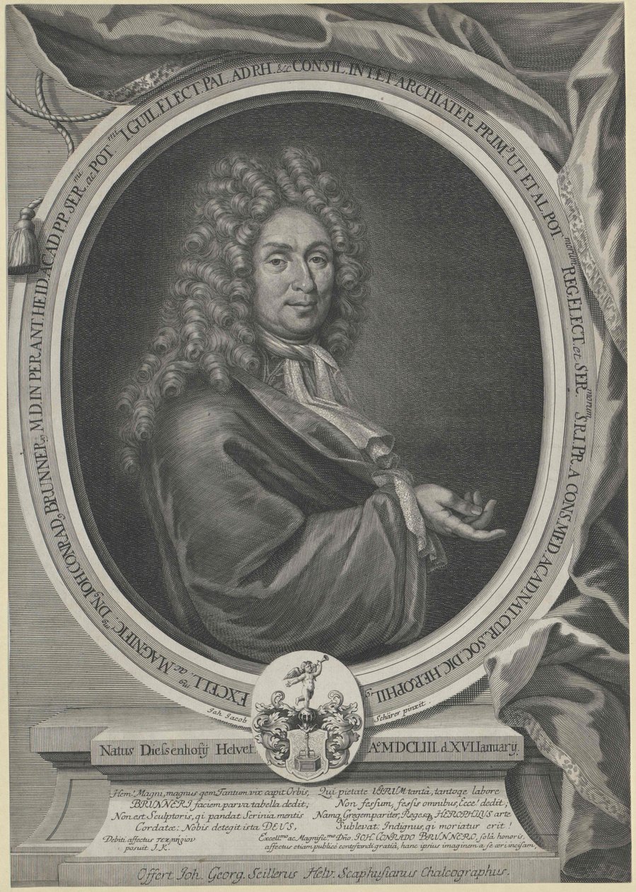 Johann Konrad Brunner (print) af Artist Unknown