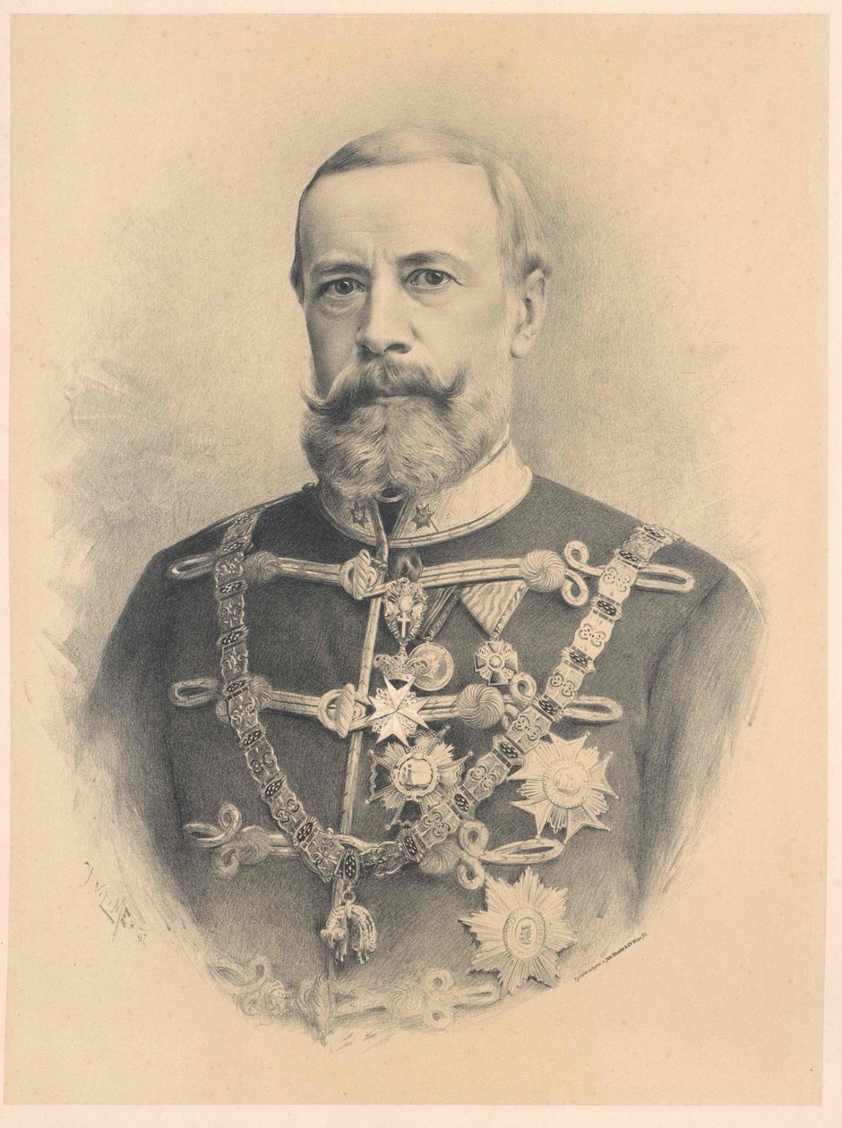 Johann Nepomuk greve Harrach (print) af Artist Unknown