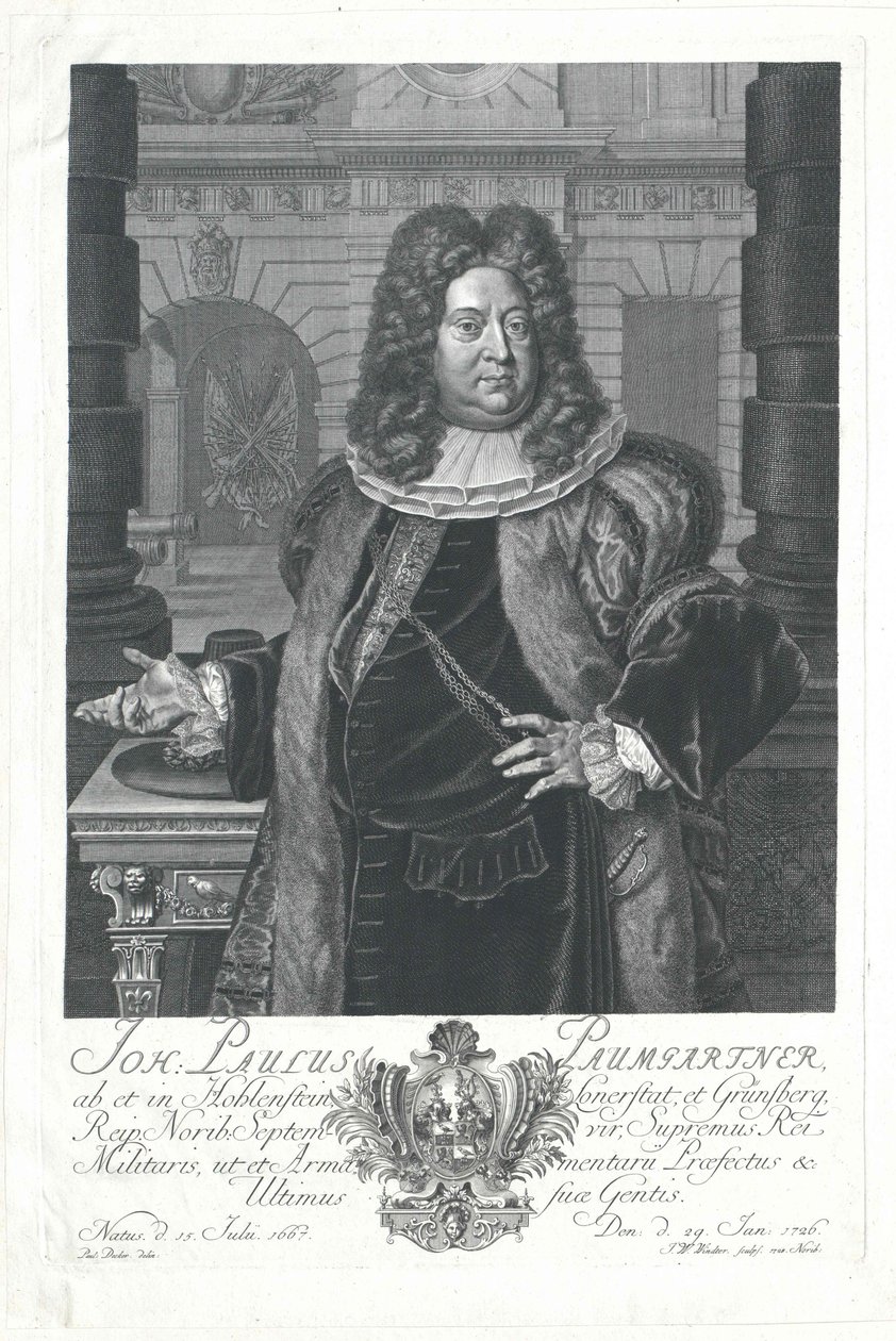 Johann Paul von Paumgartner von Holenstein og Lonnerstadt af Artist Unknown
