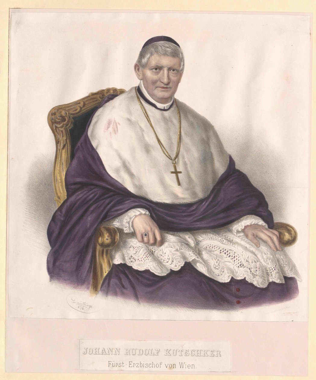Johann Rudolf Kutschker af Artist Unknown