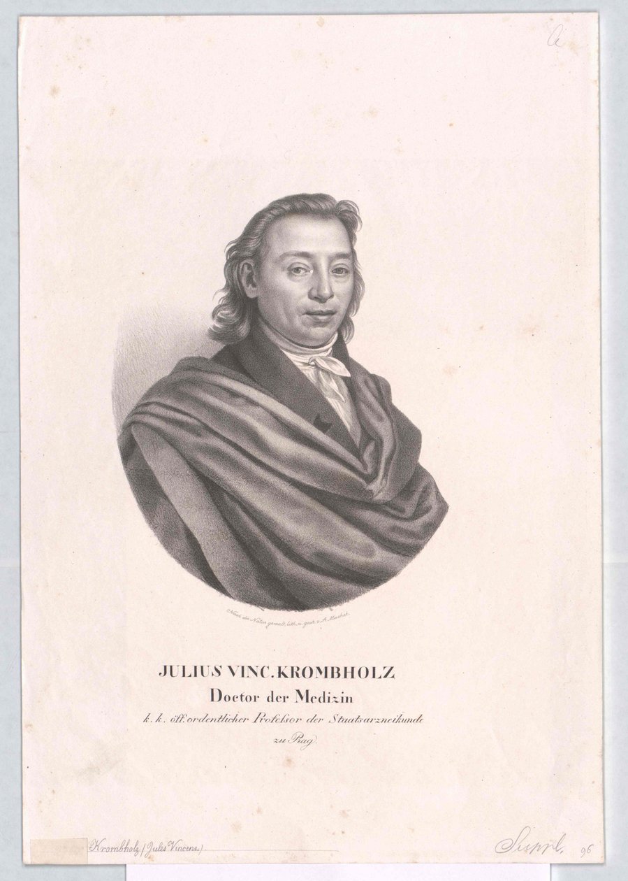 Julius Vincent dyrebar von Krombholz af Artist Unknown