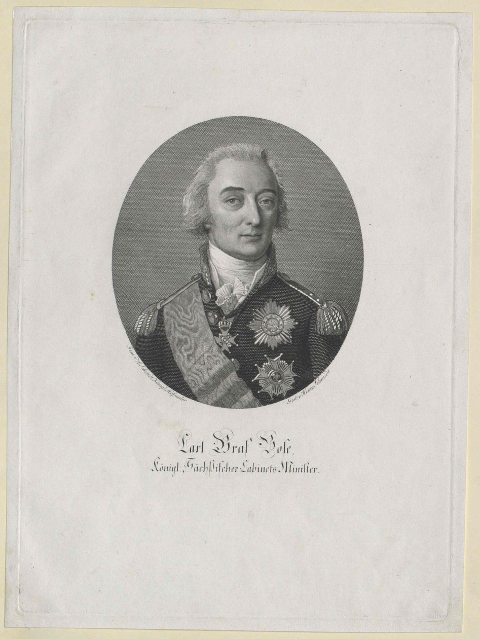 Karl Graf Bose (print) af Artist Unknown