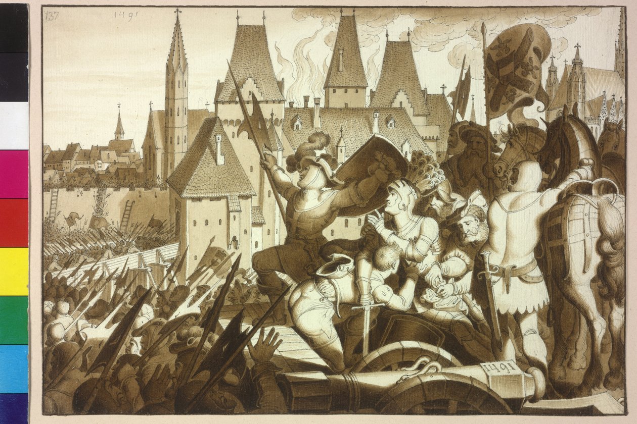 Kong Maximilian I erobrer igen Wien og sine forfædres slot af Artist Unknown