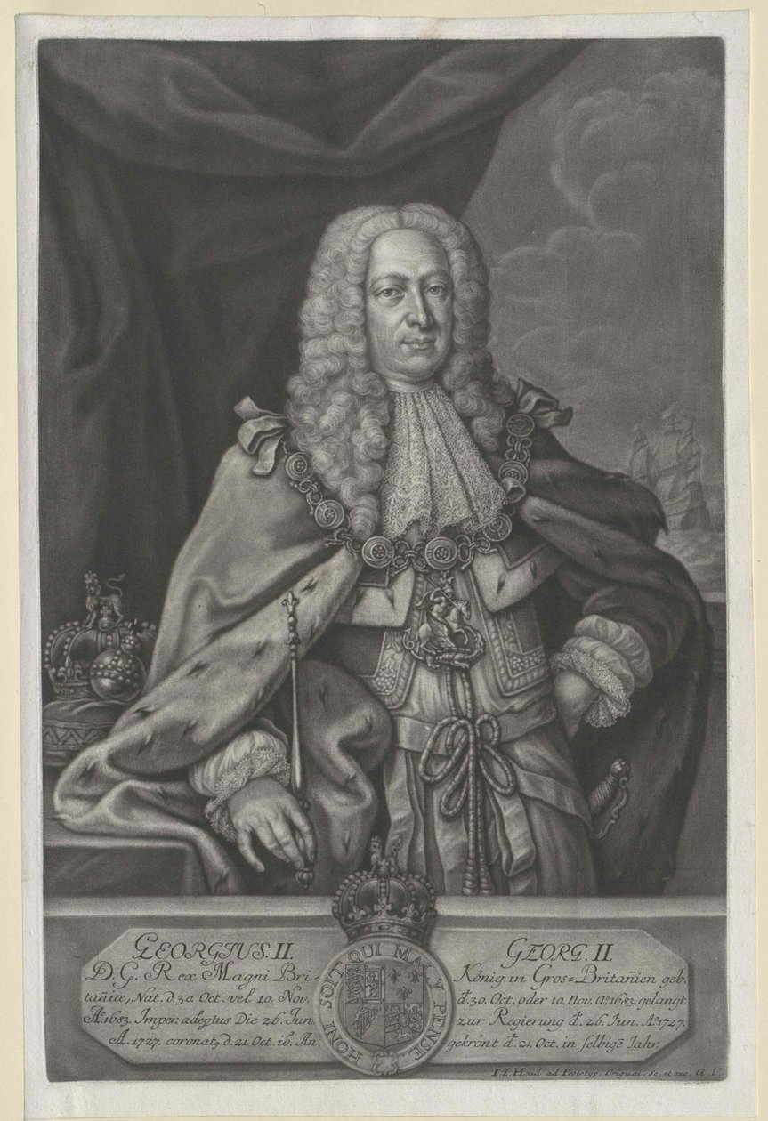 Konge af England kurfyrste af Hannover George II af Artist Unknown