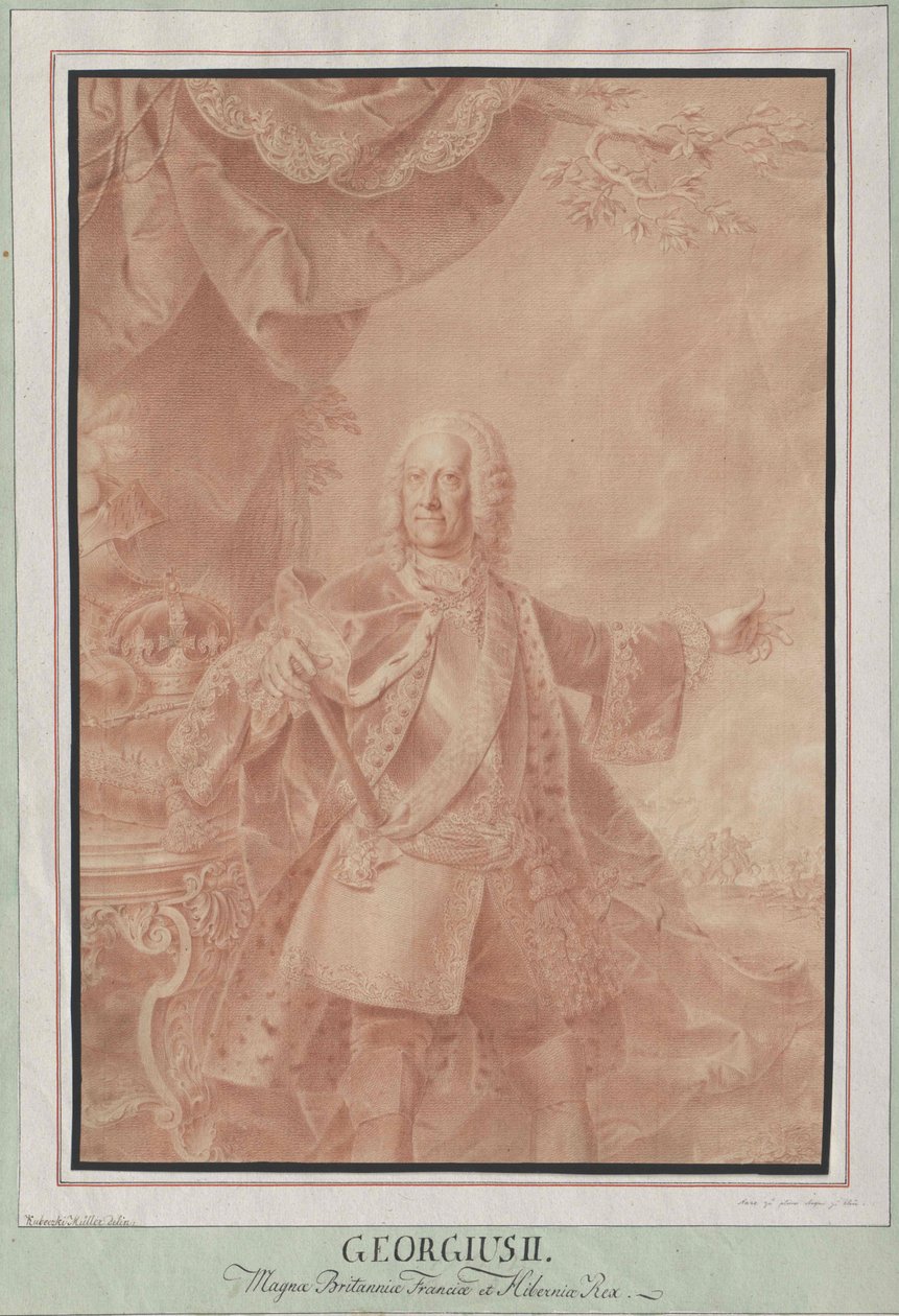 Konge af England kurfyrste af Hannover George II af Artist Unknown