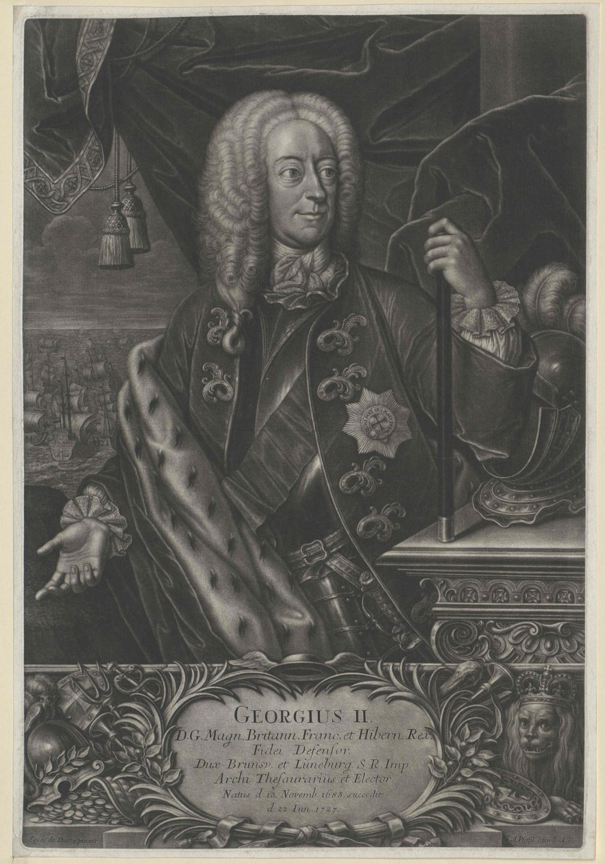 Konge af England kurfyrste af Hannover George II af Artist Unknown