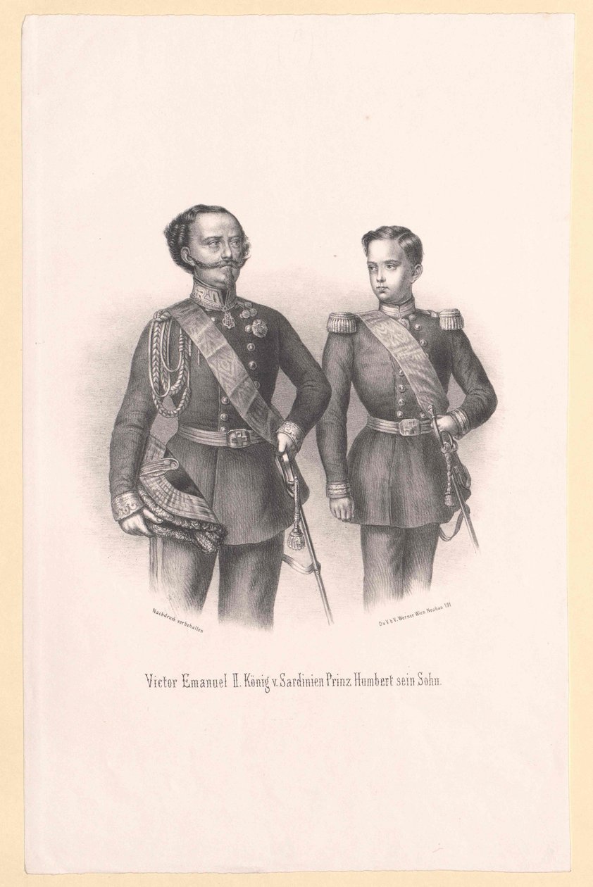 Kong af Italien Victor Immanuel II af Artist Unknown