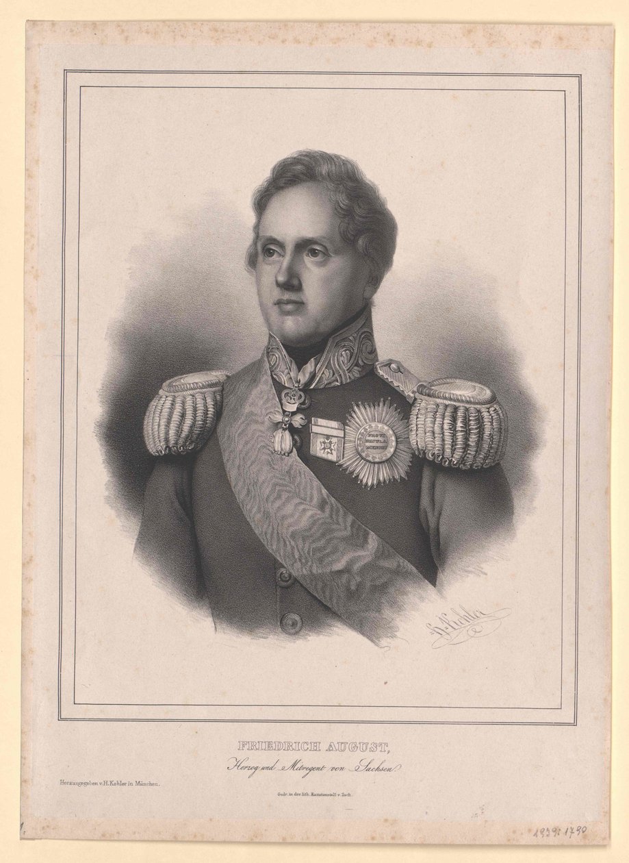 Kong af Sachsen Frederic August II af Artist Unknown