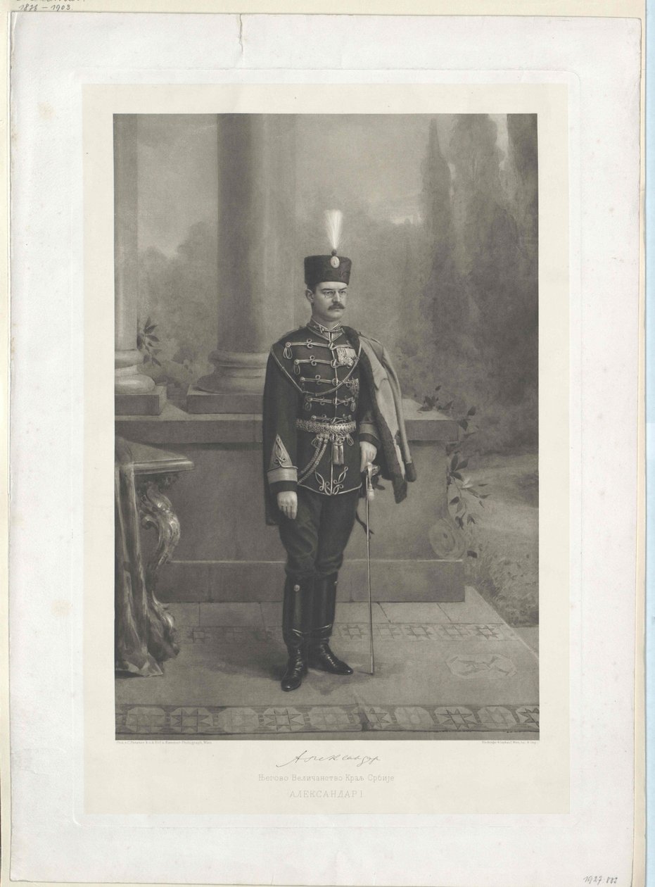 Konge af Serbien Alexander I af Artist Unknown