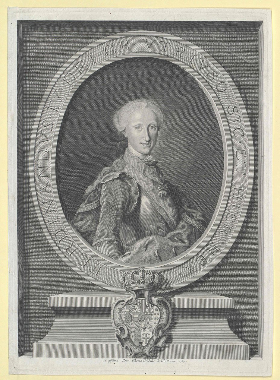 Kongen af de to Sicilier Ferdinand I af Artist Unknown