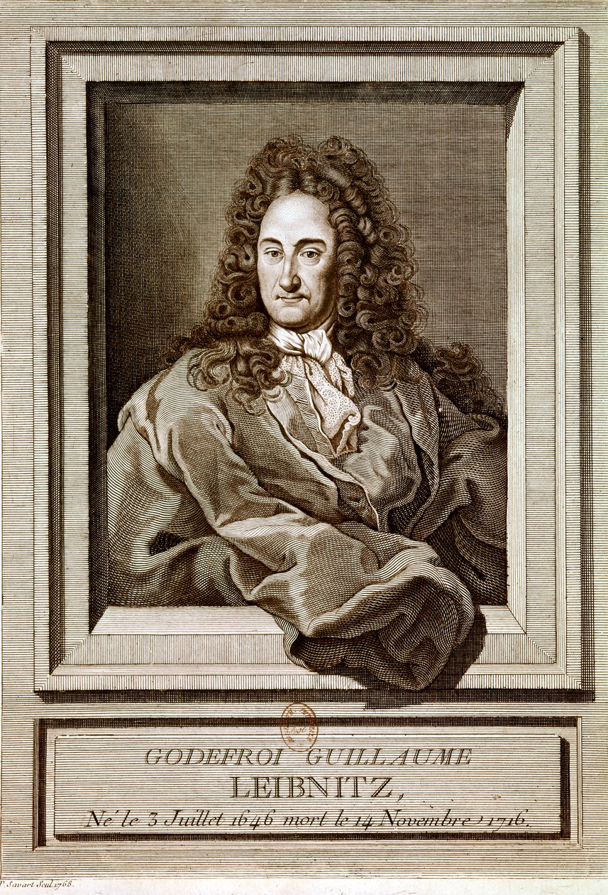 LEIBNITZ Gottfried Wilhelm von: Portræt (radering) af Artist Unknown