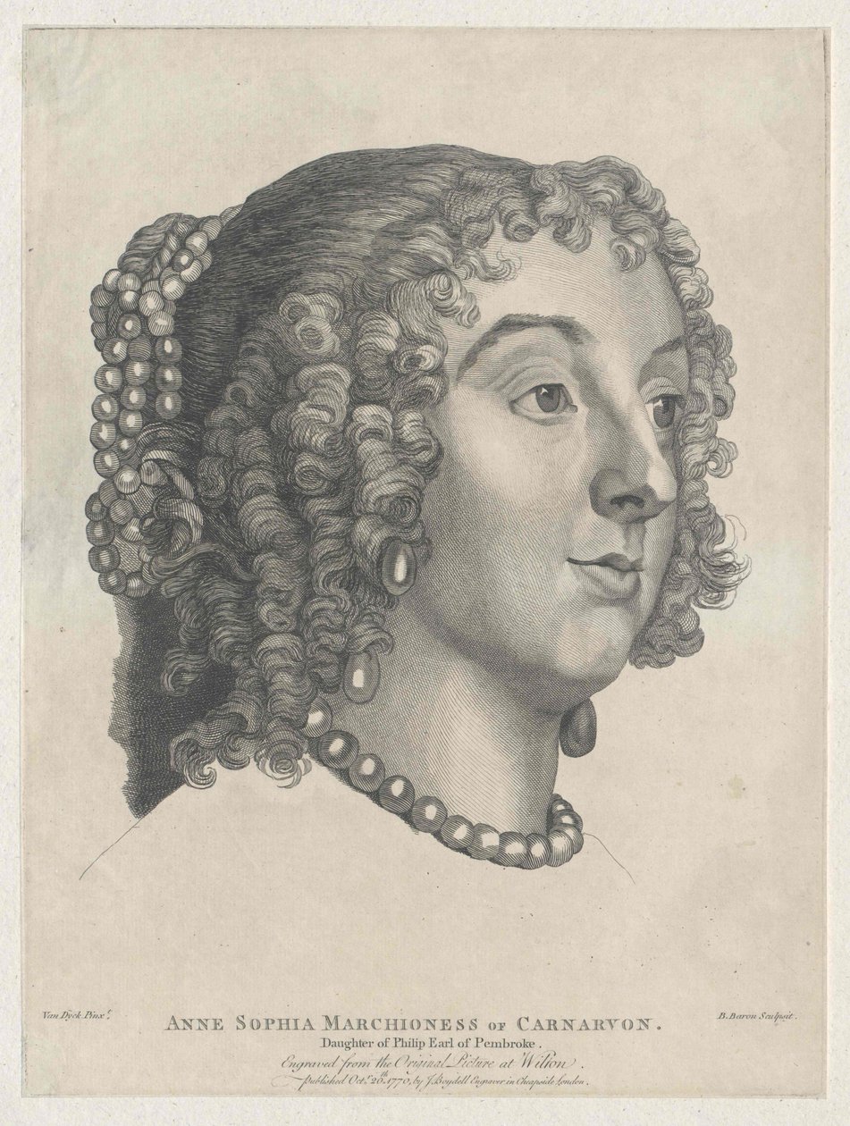 Lady Anna Sophia Herbert af Artist Unknown