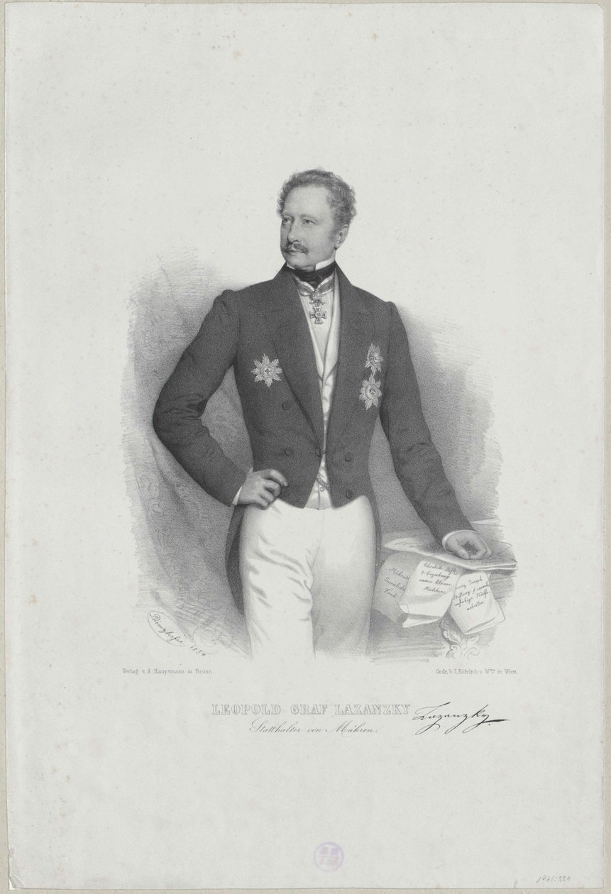 Leopold greve Lazansky af Artist Unknown