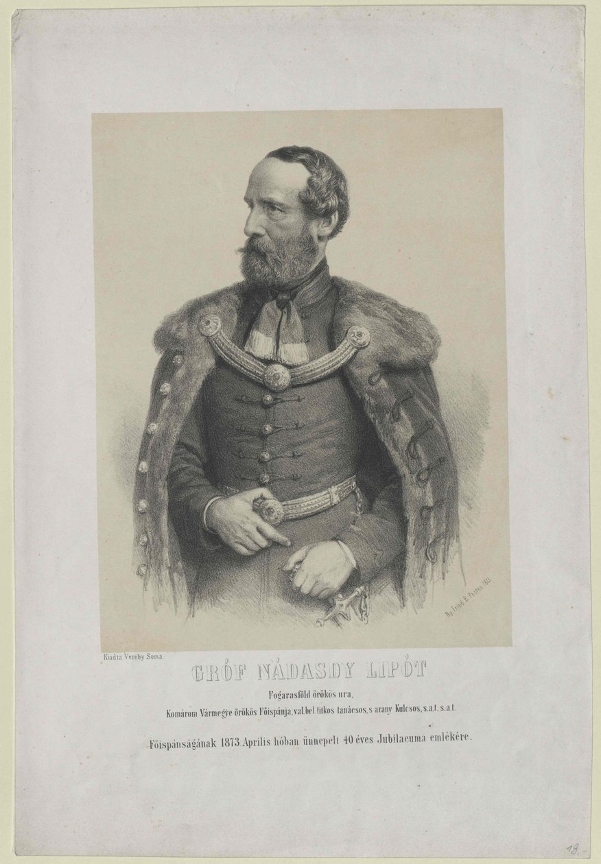 Leopold greve Nadasdy-Nadasd-Fogaras af Artist Unknown