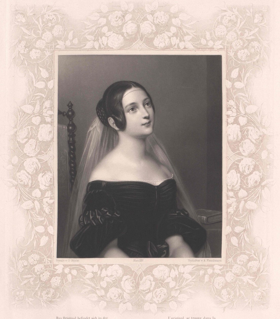 Louise baronesse von Neubeck (print) af Artist Unknown