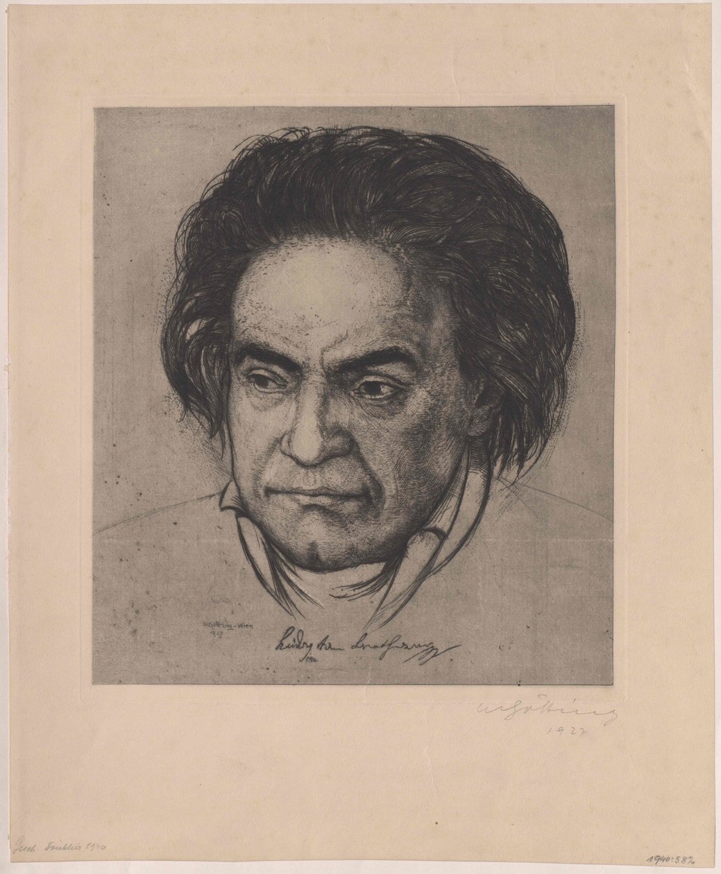 Ludwig van Beethoven (tryk) af Artist Unknown