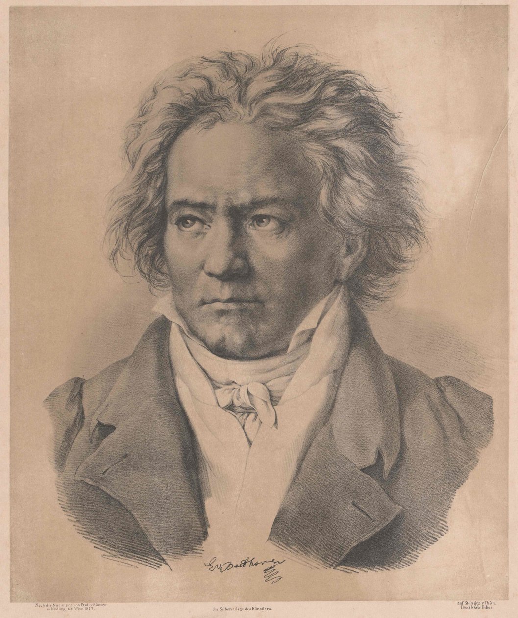 Ludwig van Beethoven (tryk) af Artist Unknown