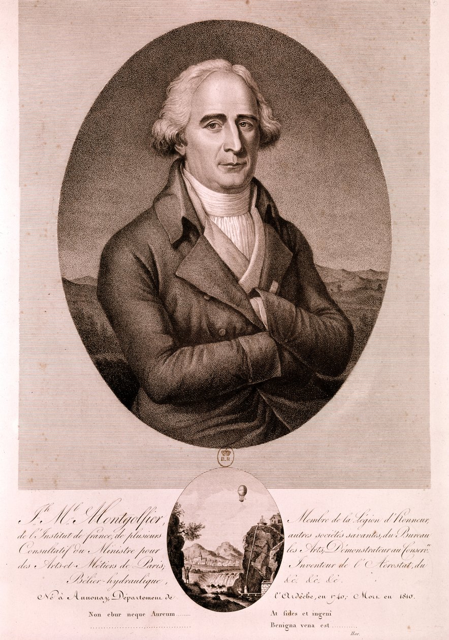 MONTGOLFIER Joseph Michel, luftfartspioner (radering) af Artist Unknown