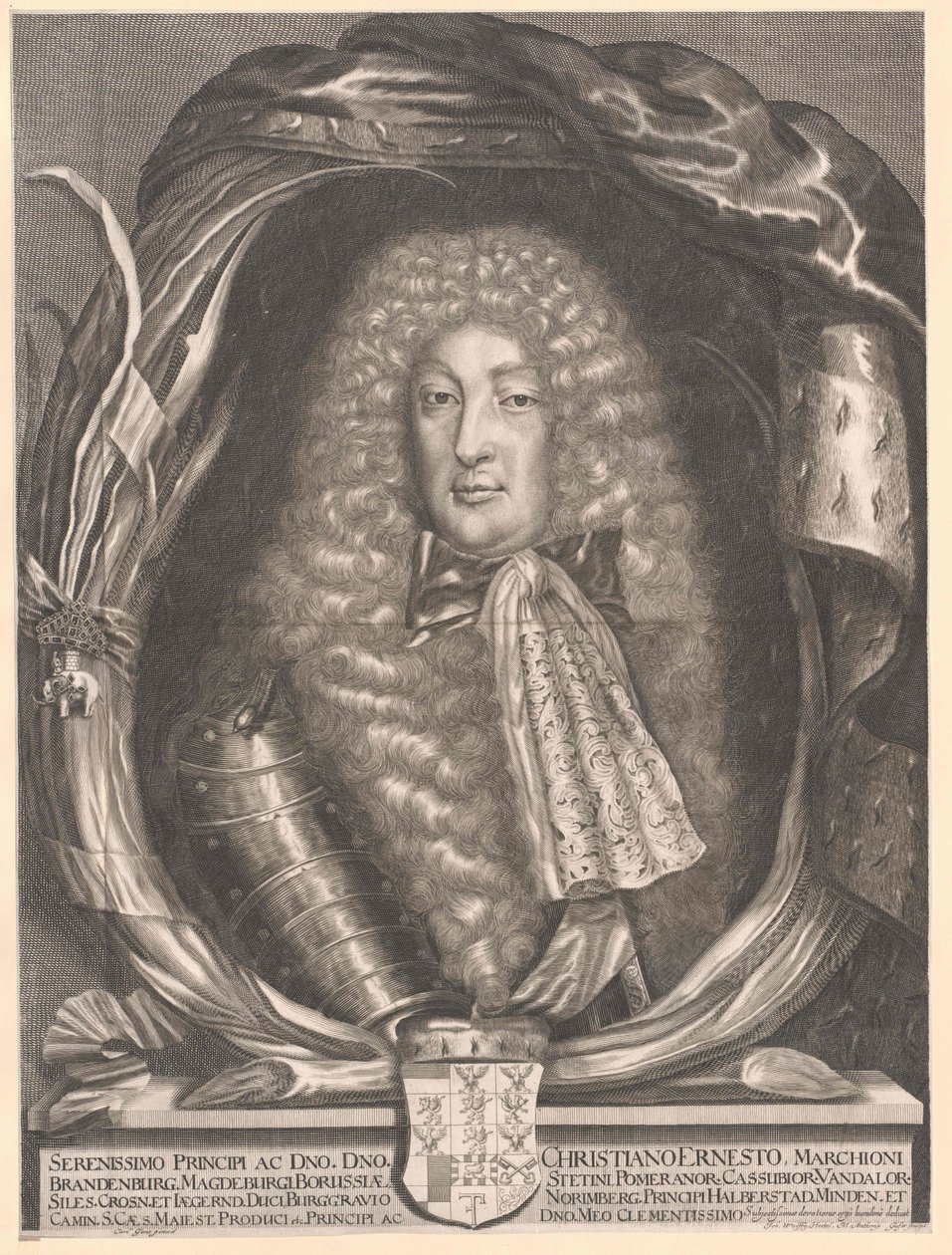 Markgreve af Brandenburg-Bayreuth Christian Ernst (print) af Artist Unknown