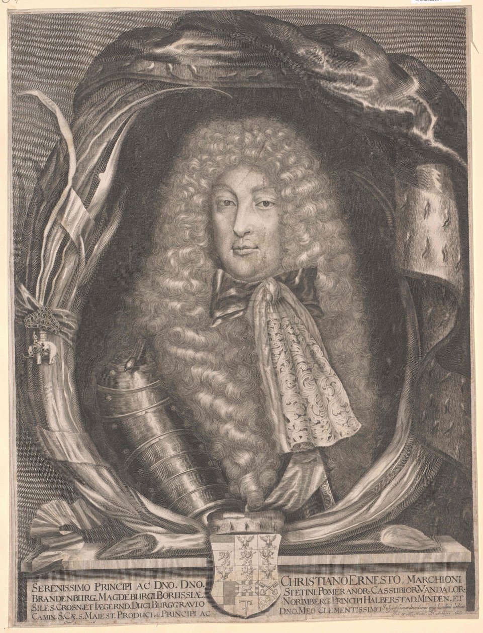 Markgreve af Brandenburg-Bayreuth Christian Ernst (print) af Artist Unknown