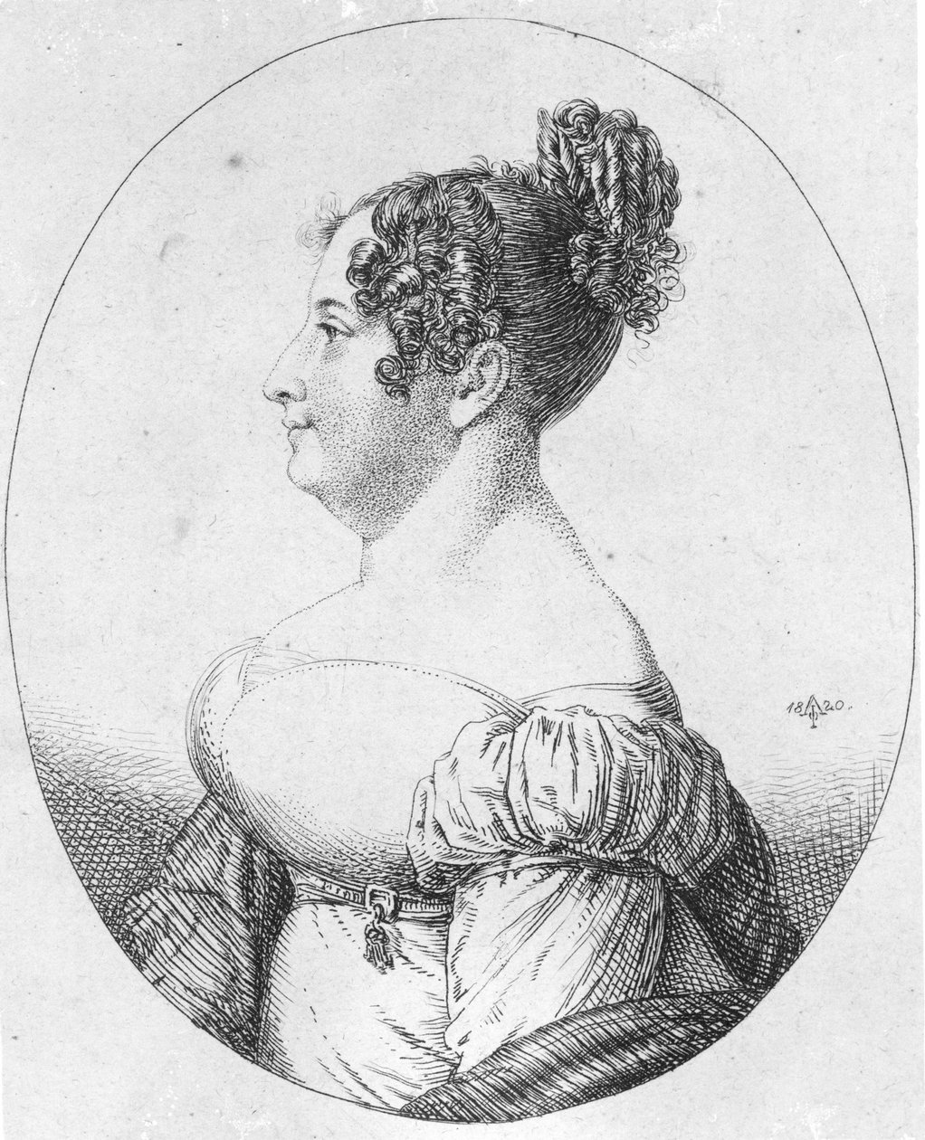 Maria Charlotte baroness from 1782 - 1841 Kerpen af Artist Unknown