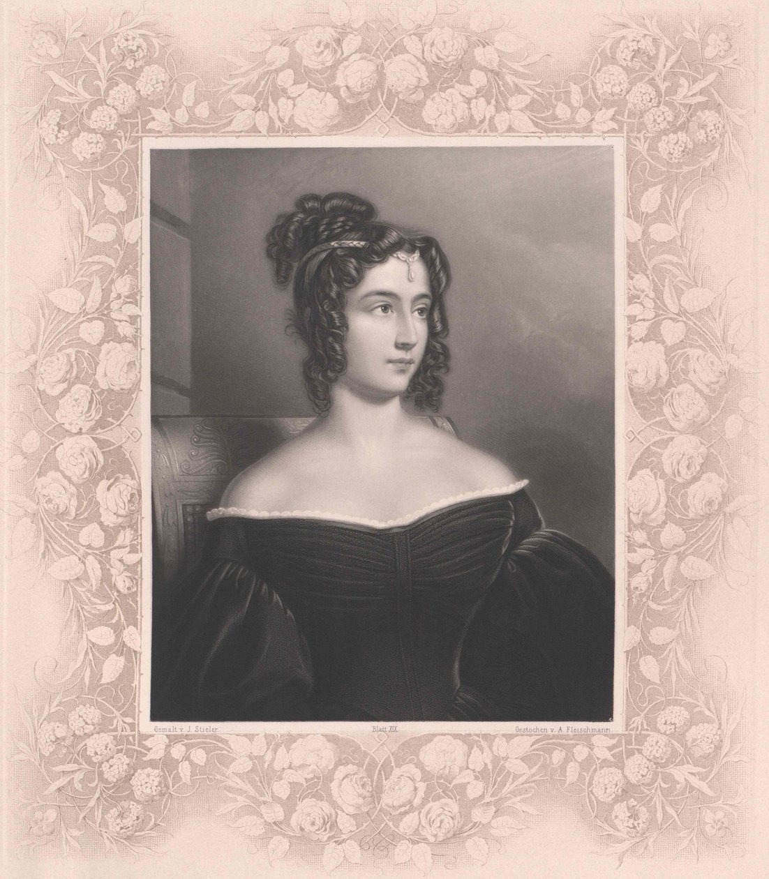 Marianna grevinde Bacinetti von Sciafenberg (print) af Artist Unknown