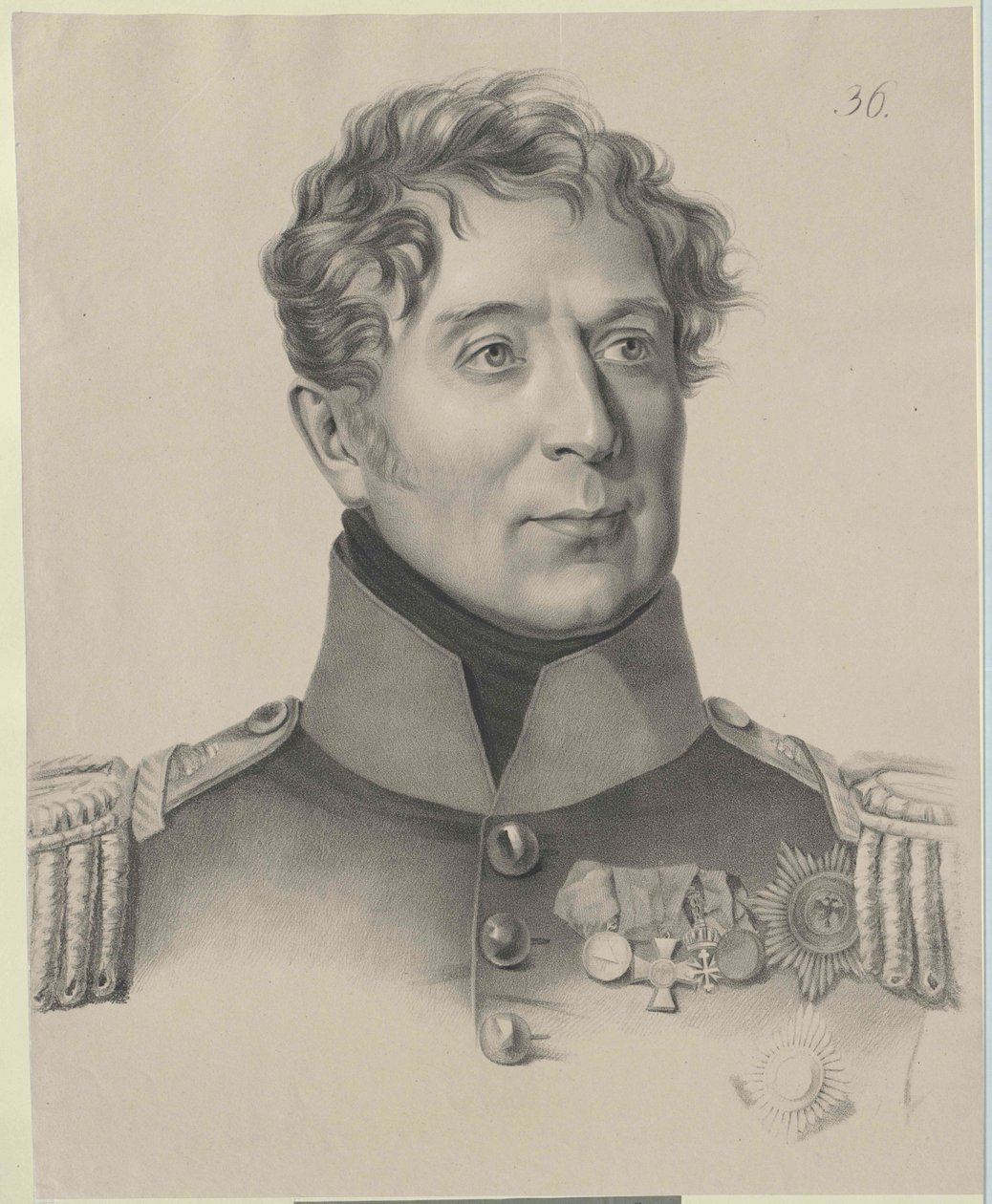 Mikhail Andreyevich greve Miloradovich af Artist Unknown