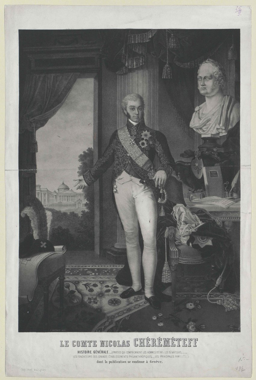 Nikolai Petrowitsch greve Sheremetev af Artist Unknown