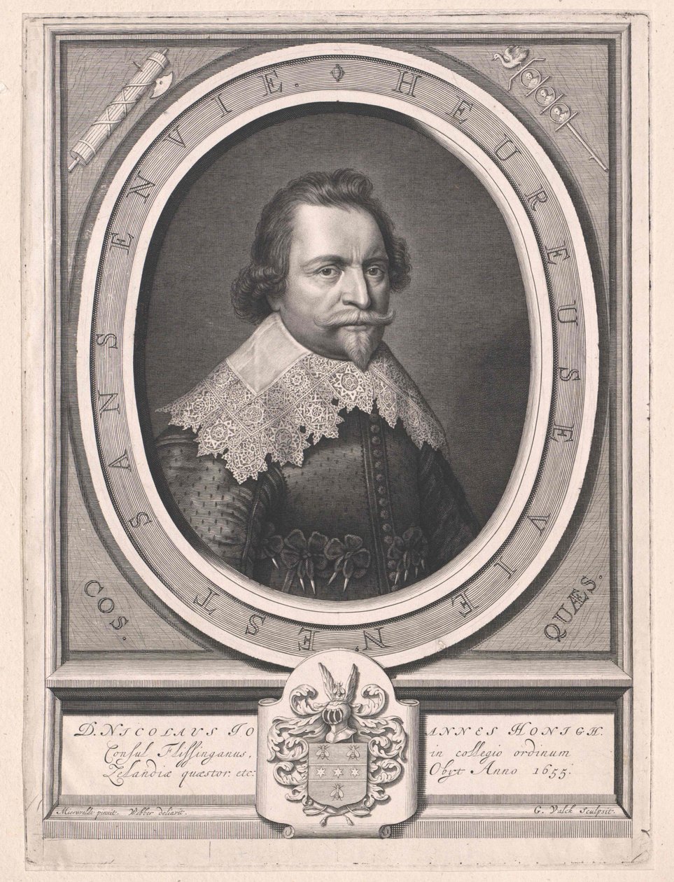 Nikolaus Johannes Honigh (print) af Artist Unknown