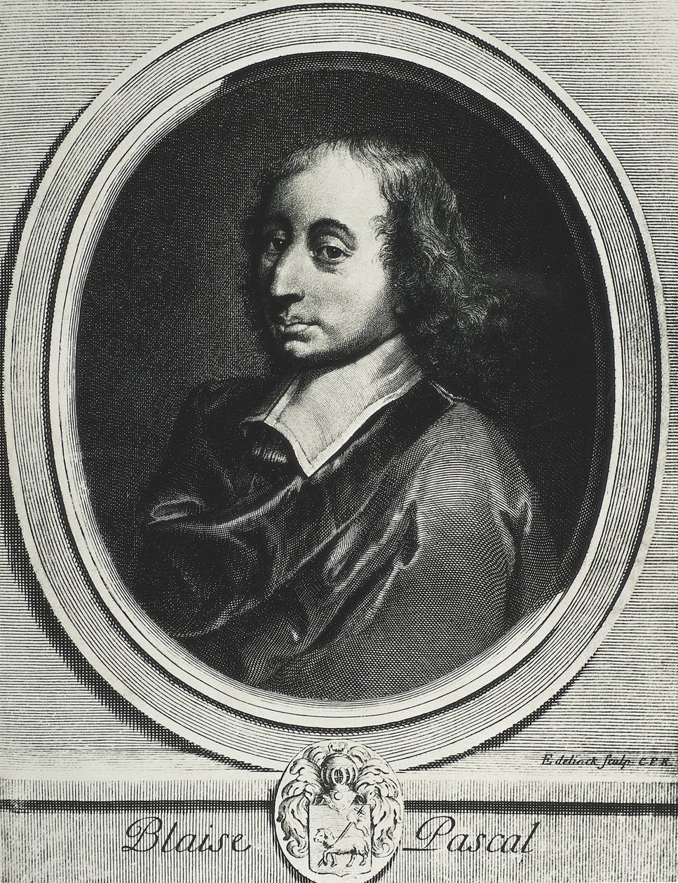 PASCAL, Blaise (1623-1662). Fransk matematiker, fysiker og filosof. Gravering af Artist Unknown
