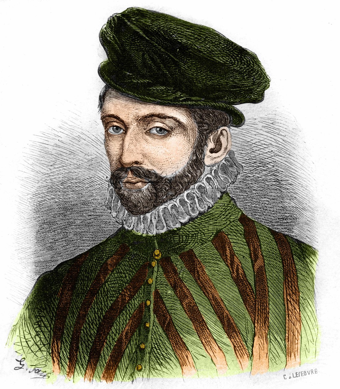 Portræt af Nicolas de Neufville, seigneur af Villeroi, fransk statsmand. af Artist Unknown