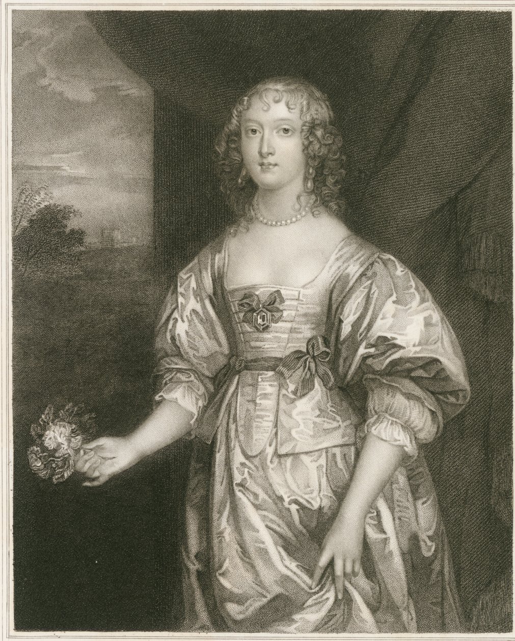 Portræt af Elizabeth Cecil (kobberstik) af Artist Unknown