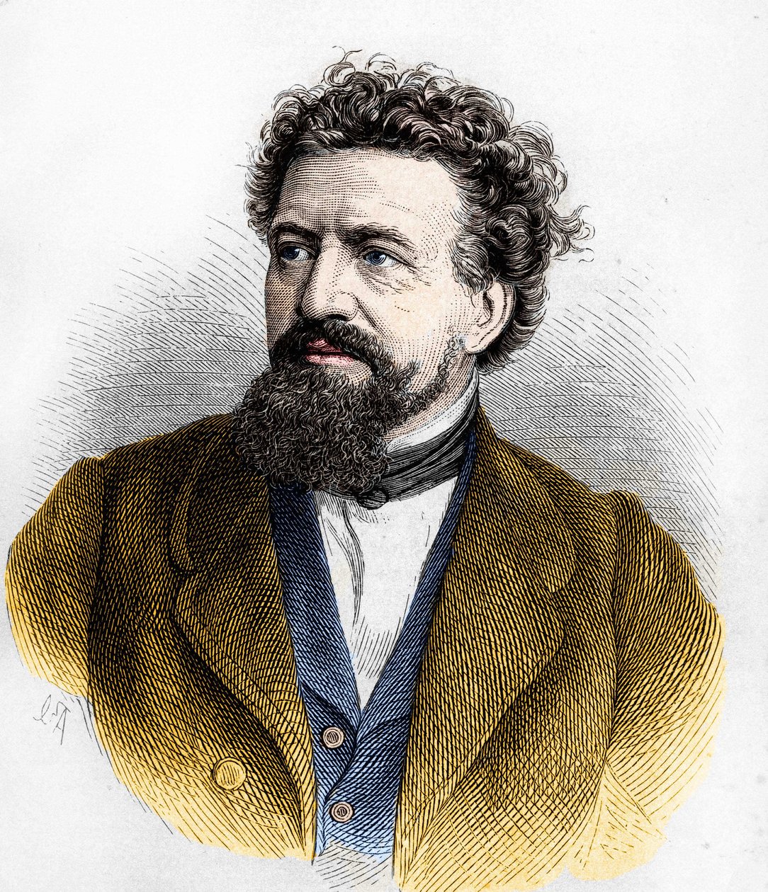 Portræt af Hermann von Lingg . af Artist Unknown