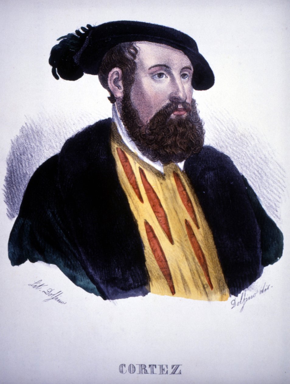 Portræt af Hernan (eller Hernando) Cortes eller Fernand Cortez (1485-1547). af Artist Unknown