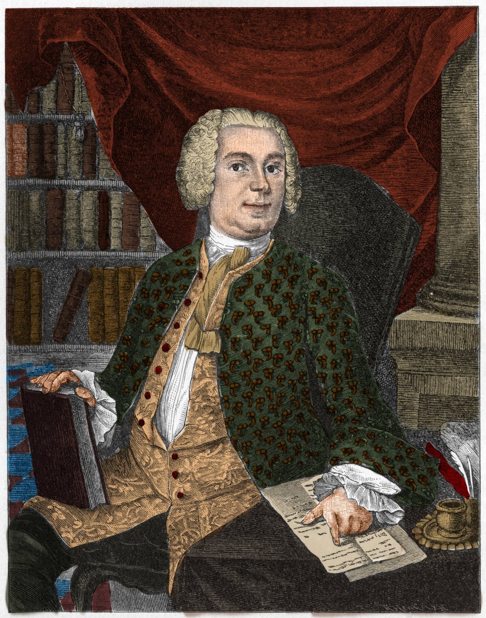 Portræt af Johann Christoph Gottsched, kritiker, grammatiker og tysk litterat. af Artist Unknown